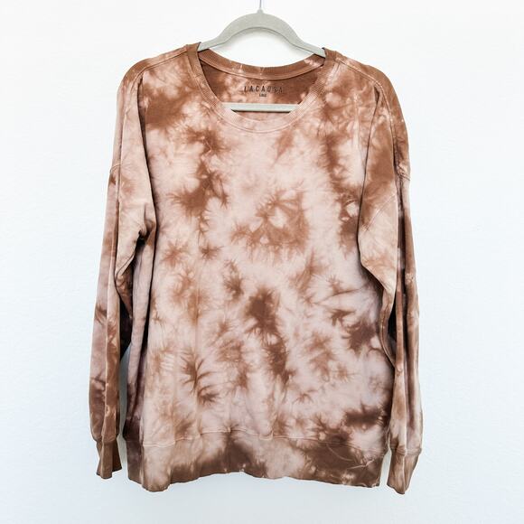 LACAUSA Slater Tie Dye Sweatshirt Jogger Sweatpant Set Brown Size Medium Large - Picture 6 of 7